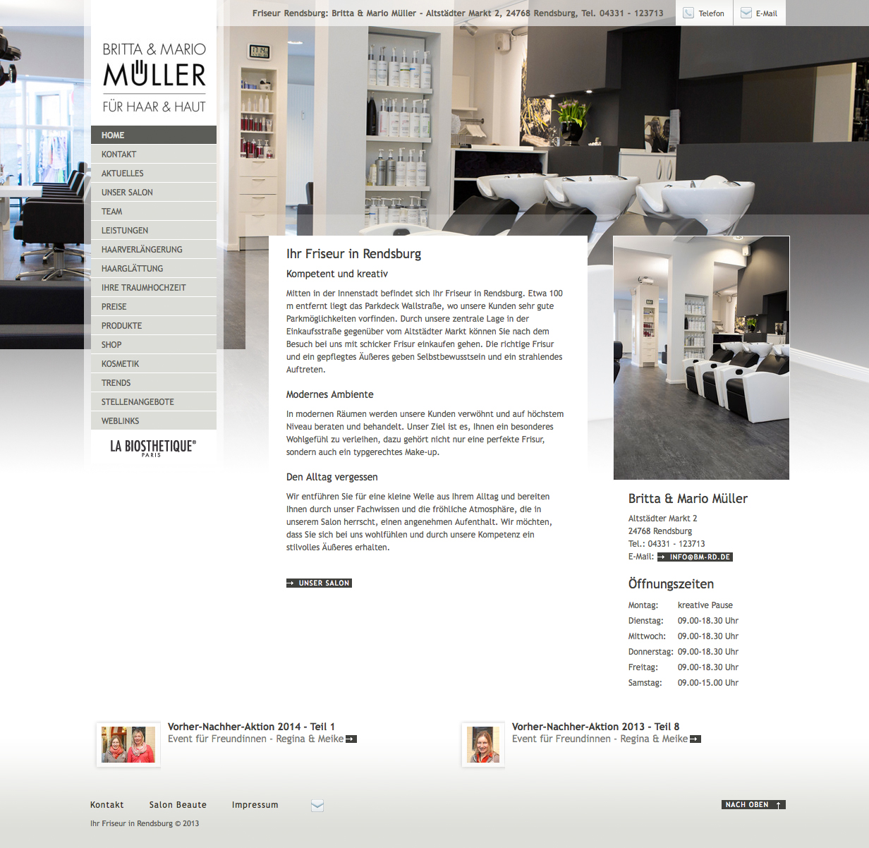 Screenshot der Website von Britta & Mario Müller