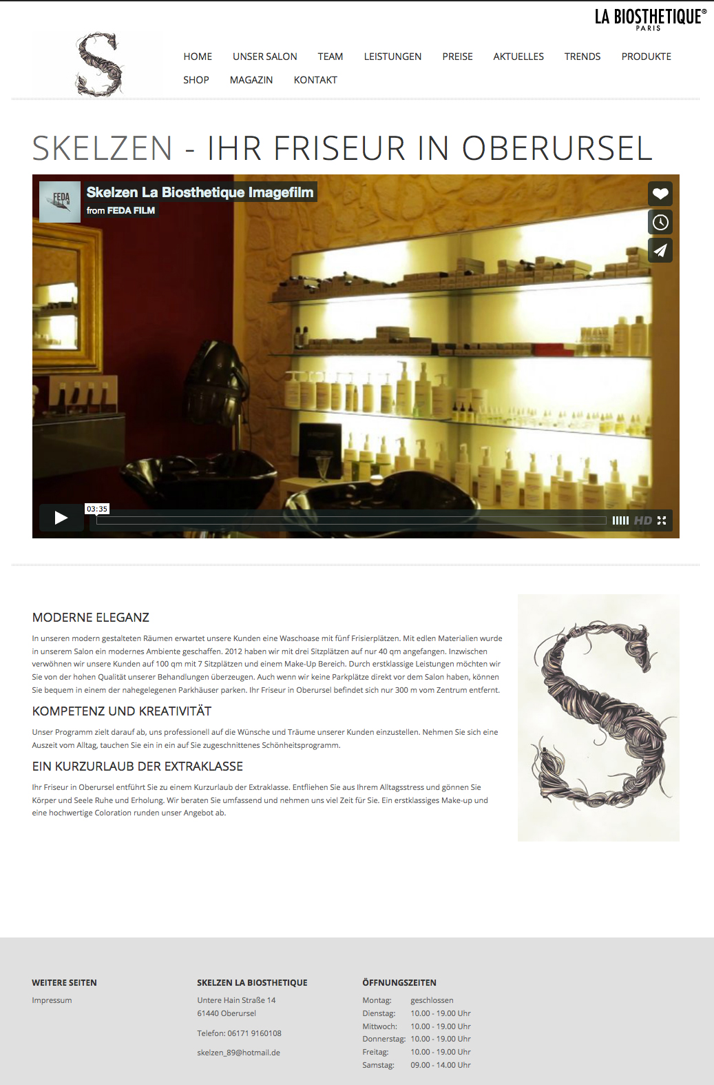 Screenshot der Website von Skelzen Maksuti