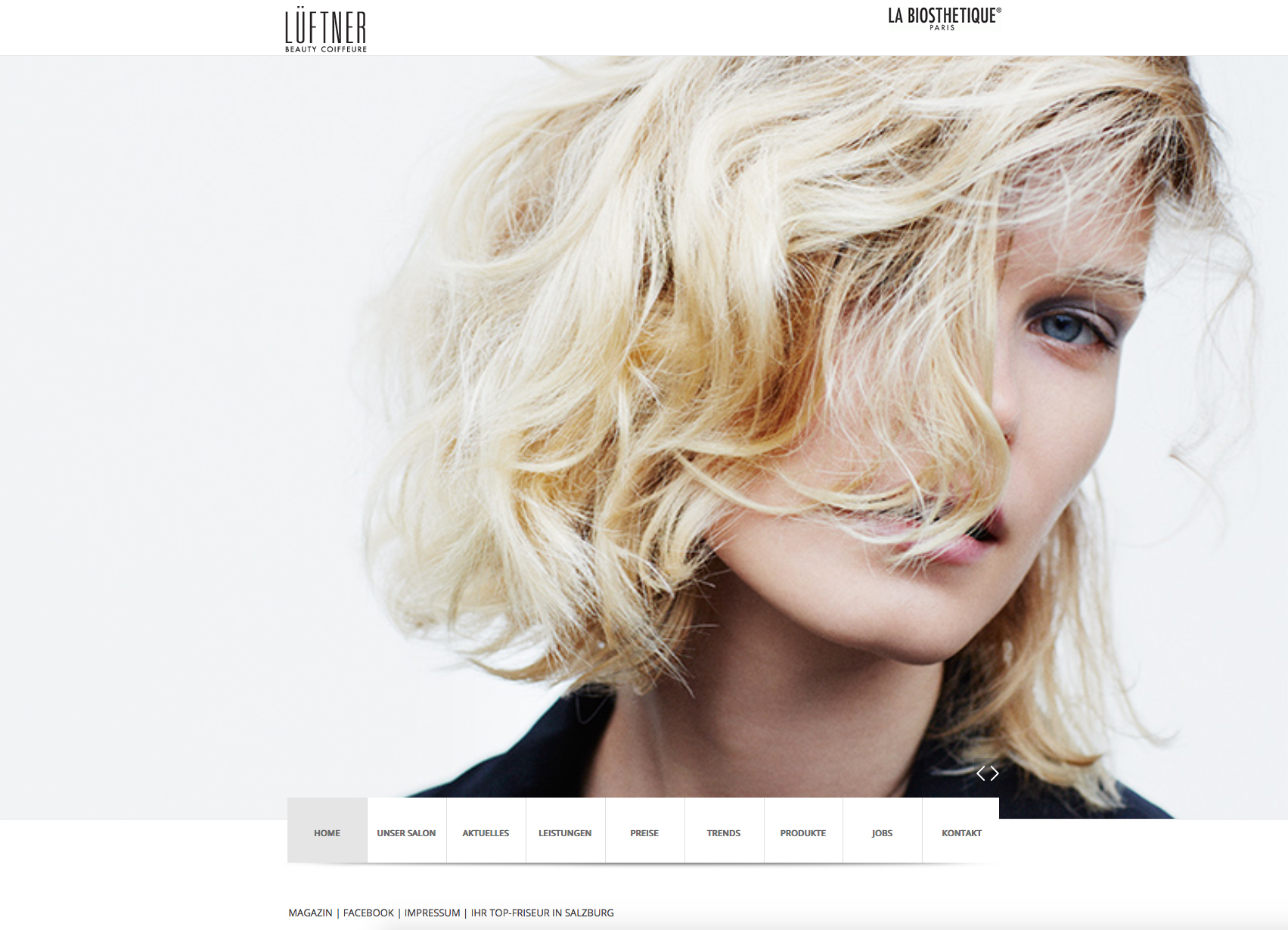 Screenshot der Website von Beauty Coiffeur Lüftner