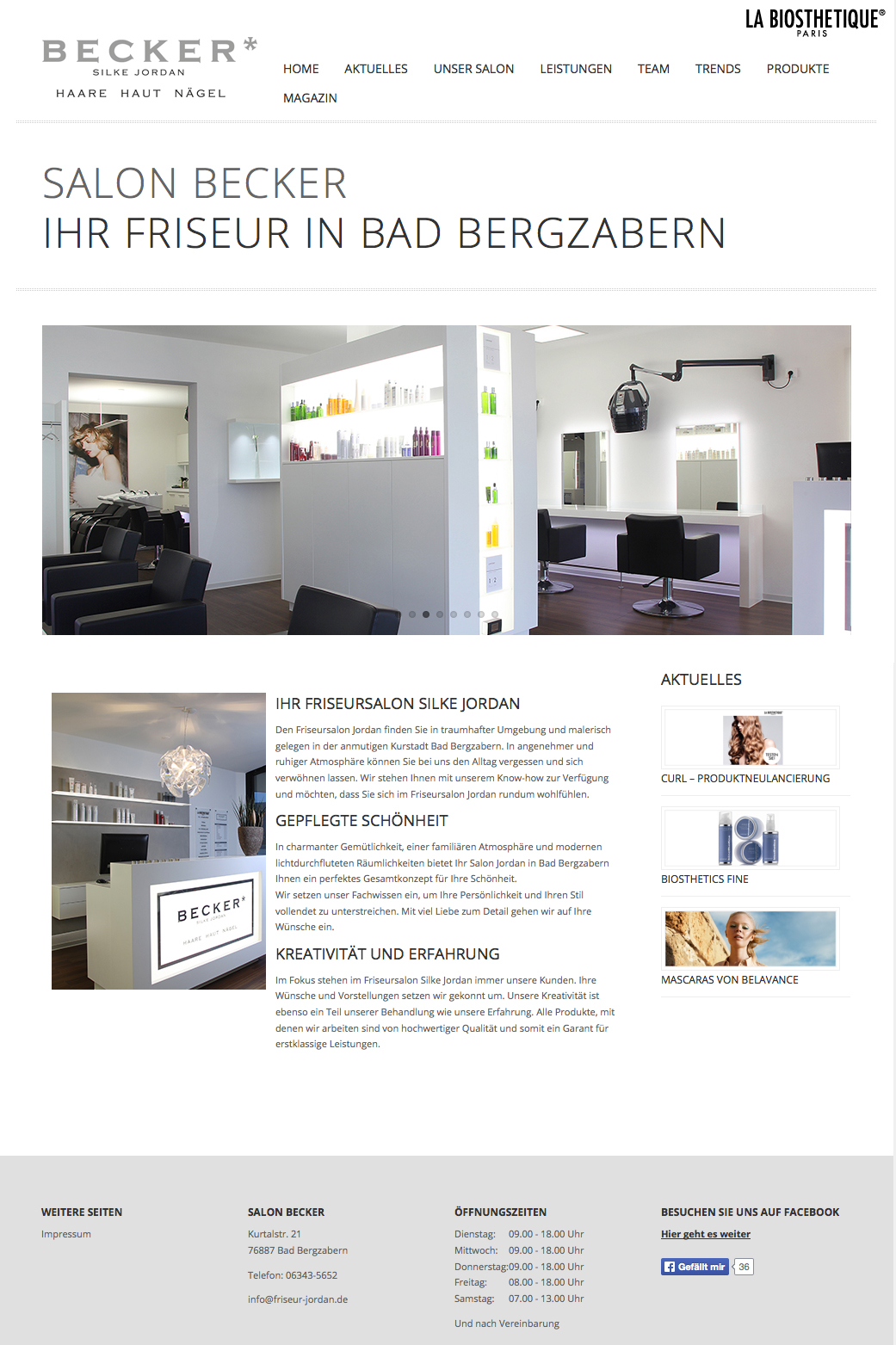 Screenshot der Website von Silke Jordan