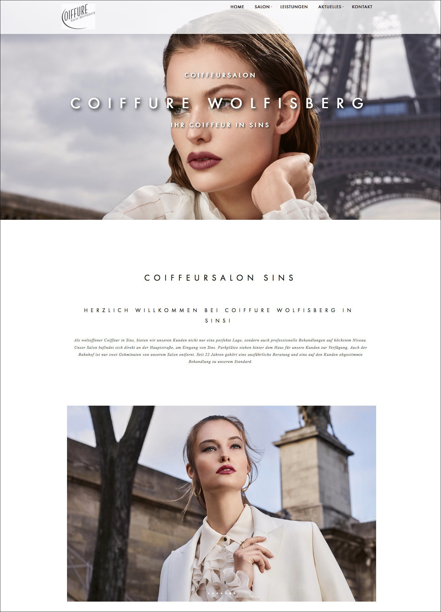 Screenshot der Website von Coiffure Wolfisberg