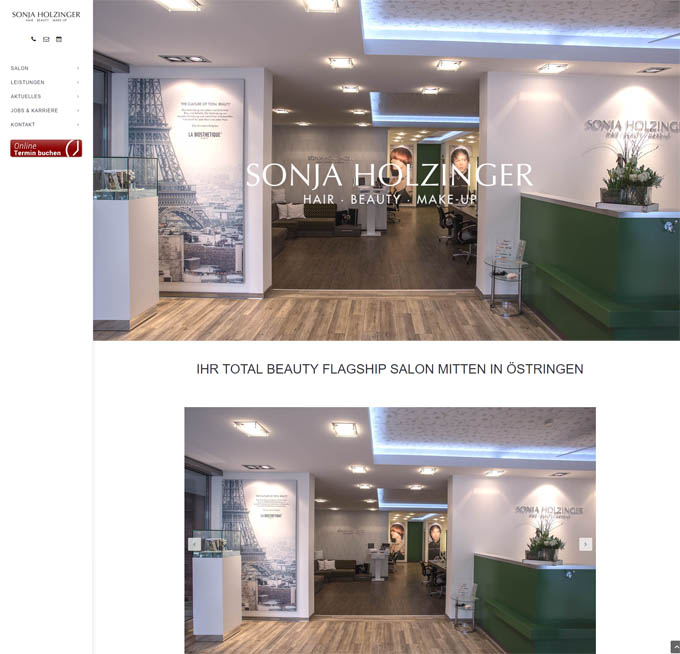 Screenshot der Website von Sonja Holzinger
