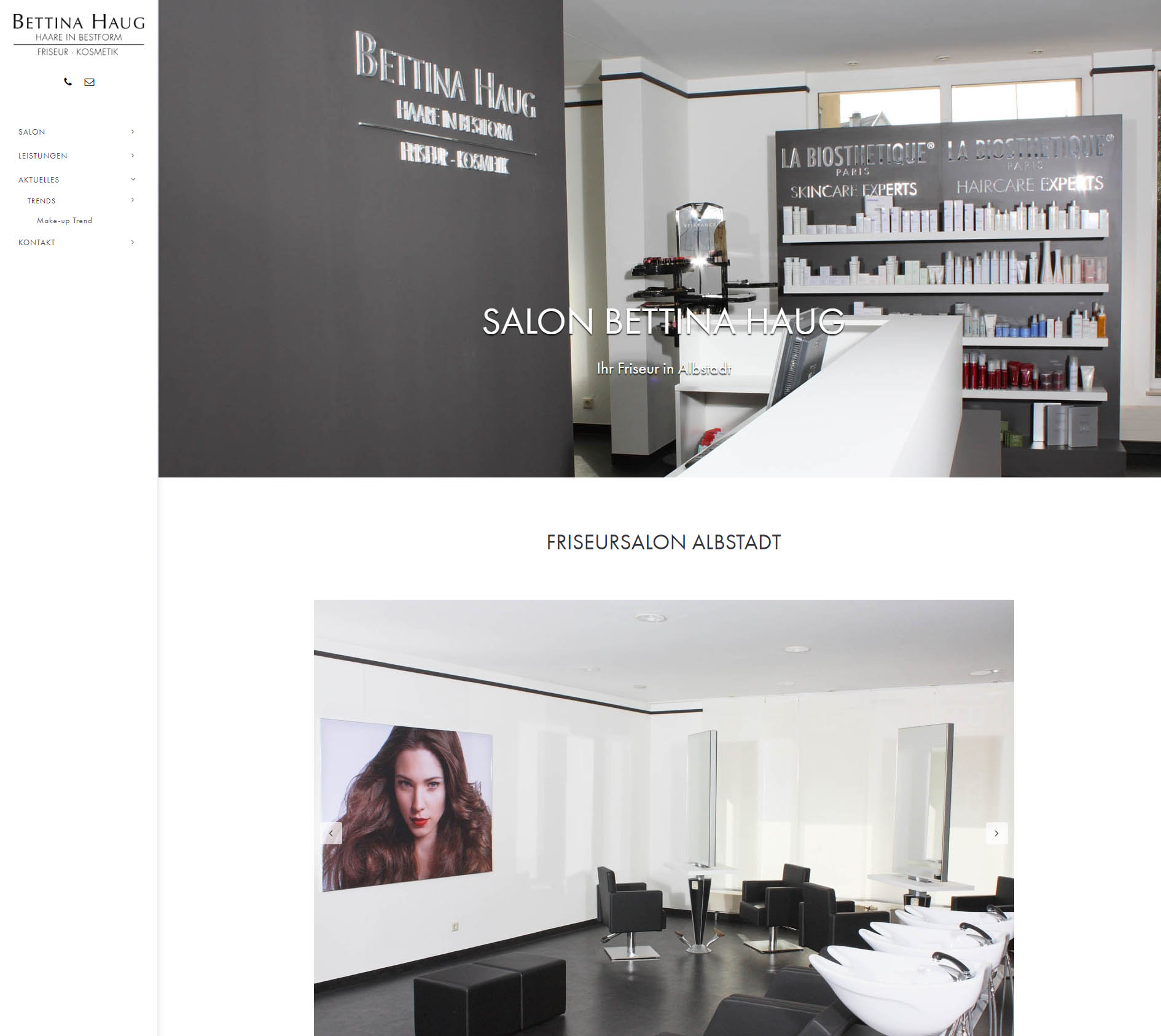 Screenshot der Website von Bettina Haug