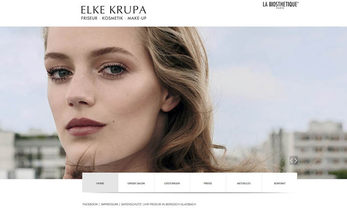 Screenshot der Website von Elke Krupa