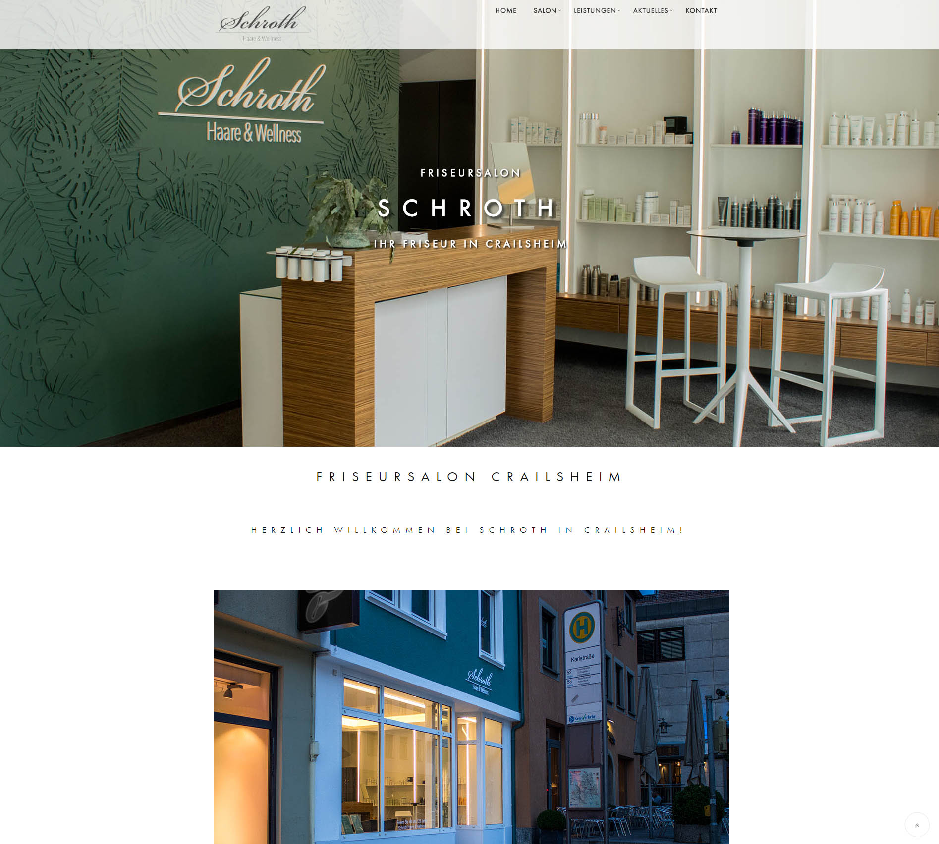 Screenshot der Website von Schroth - Haare & Wellness