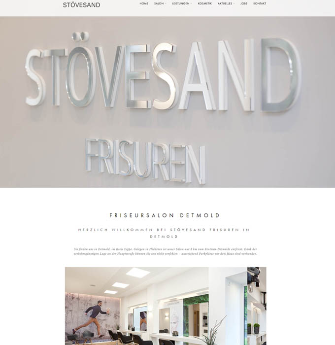 Screenshot der Website von Stövesand Frisuren