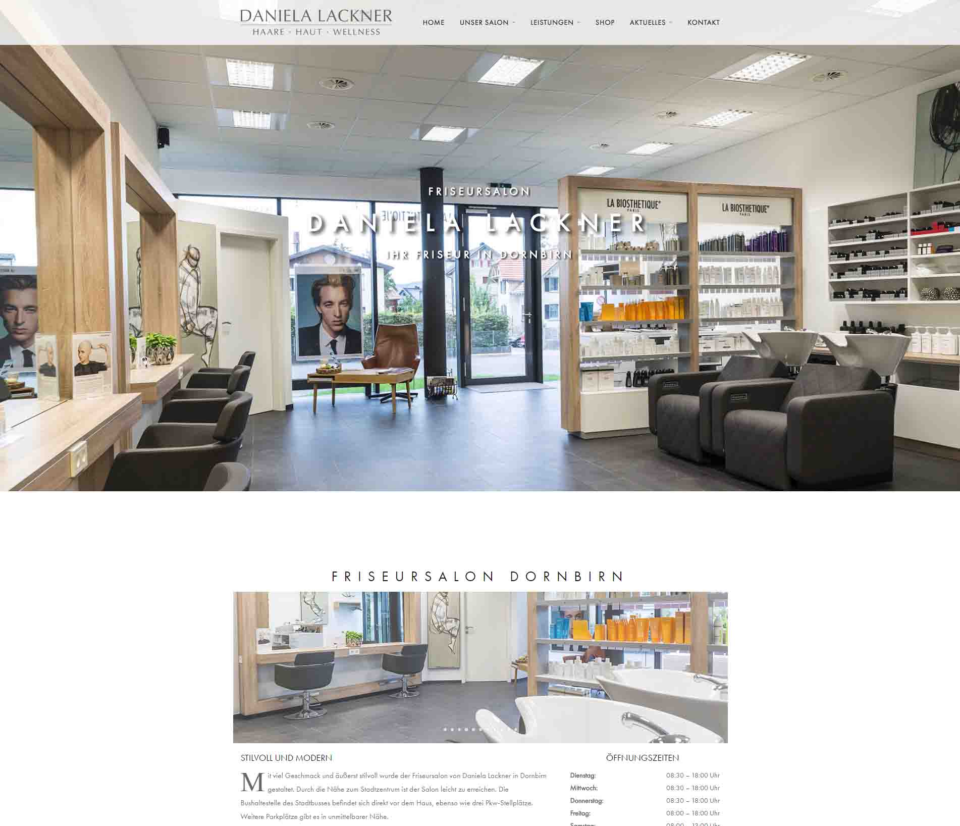 Screenshot der Website von Daniela Lackner
