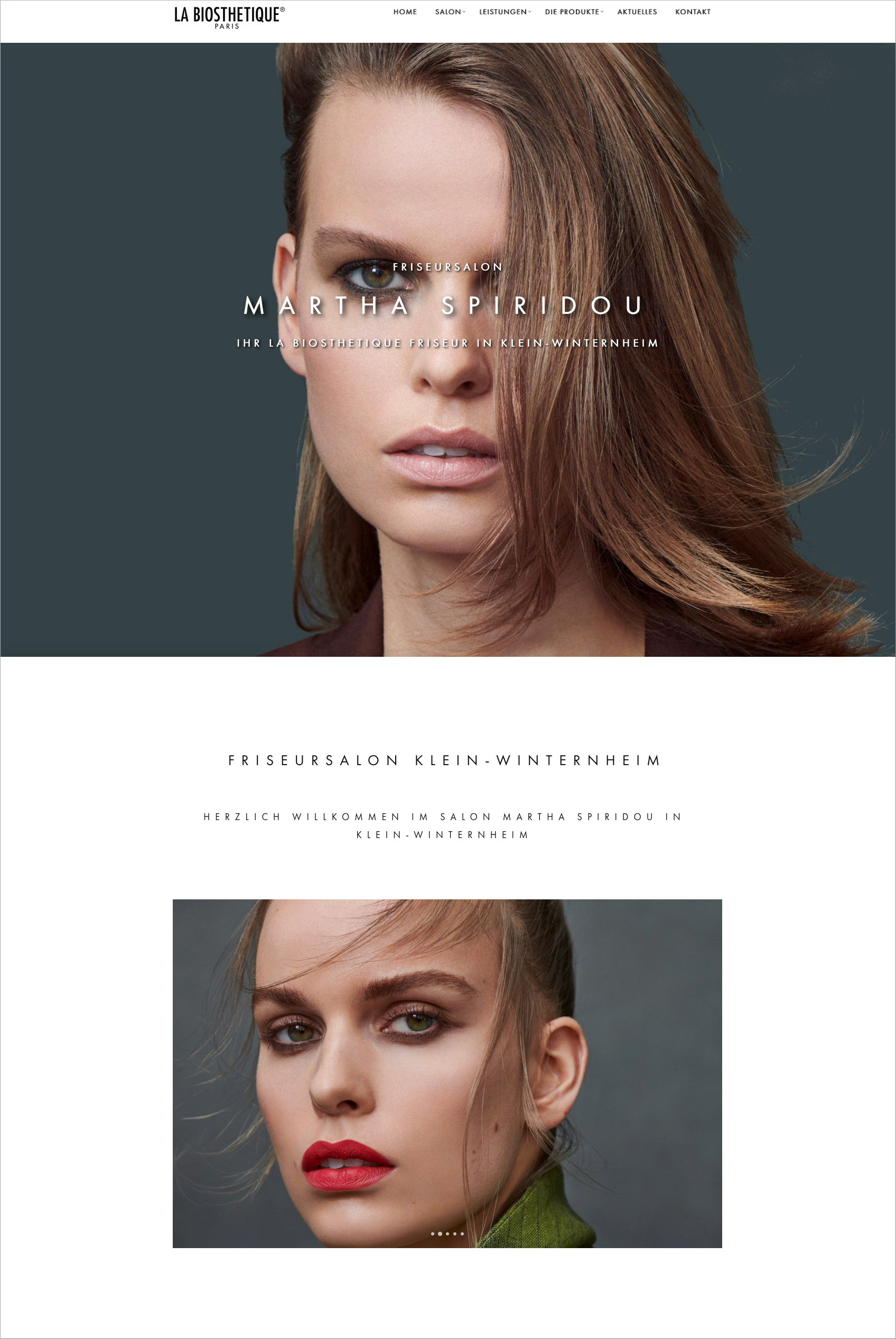 Screenshot der Website von Salon Martha Spiridou