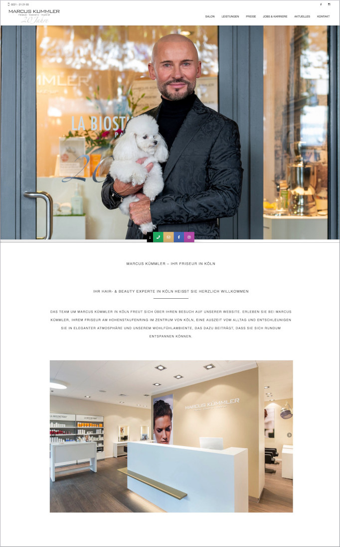 Screenshot der Website von Marcus Kümmler