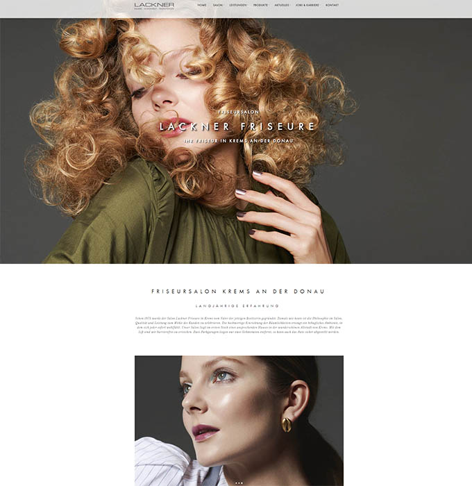 Screenshot der Website von Lackner Friseure