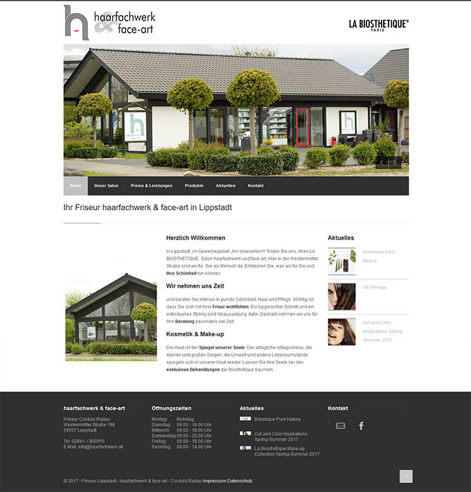 Screenshot der Website von Cordula Radau