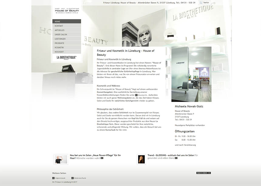 Screenshot der Website von Michaela Nowak-Stolz