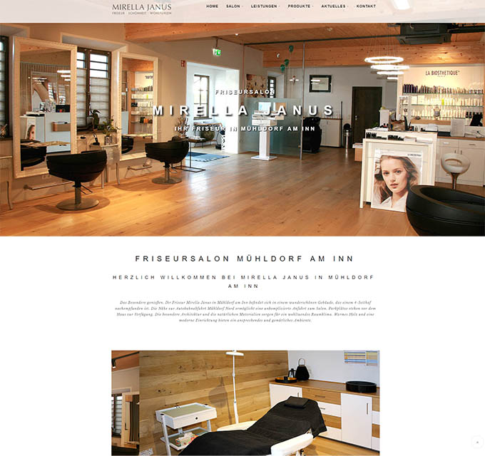 Screenshot der Website von Mirella Janus