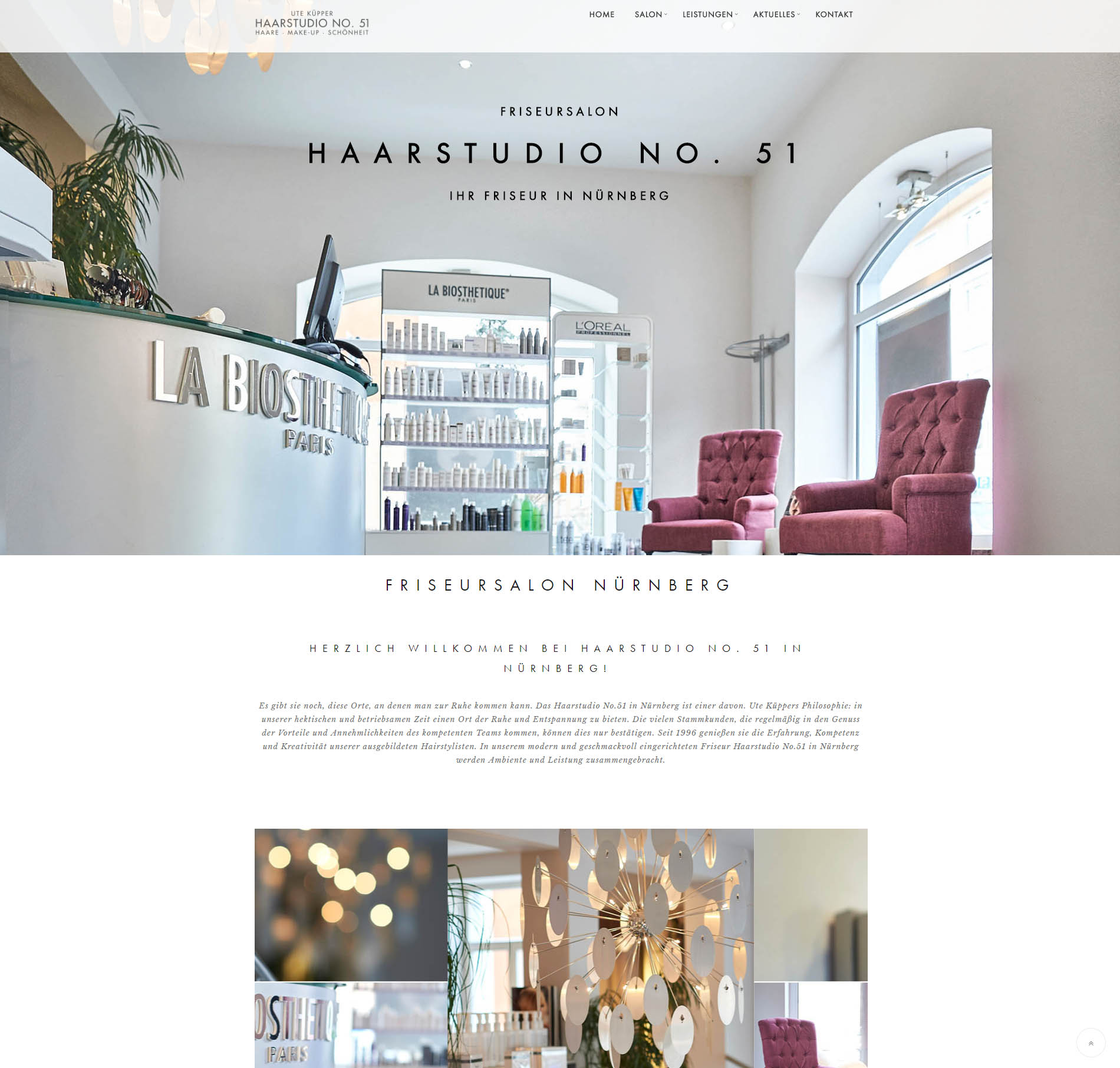 Screenshot der Website von Haarstudio No.51