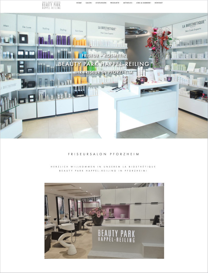 Screenshot der Website von Beauty-Park Happel-Reiling