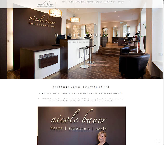 Screenshot der Website von Nicole Bauer