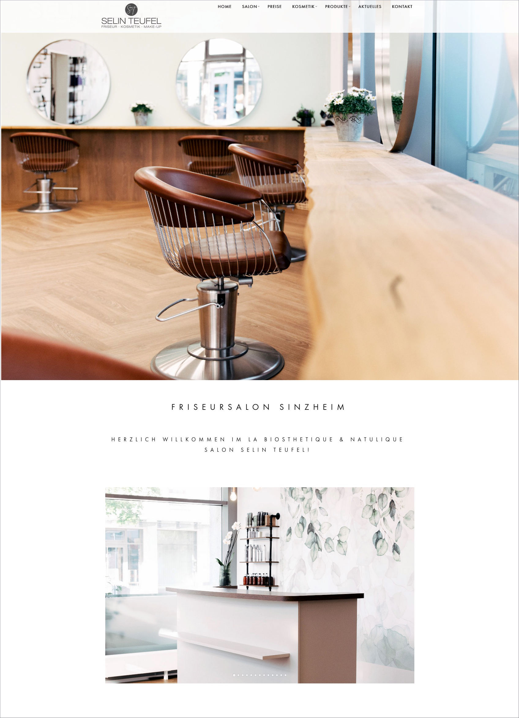 Screenshot der Website von Selin Teufel