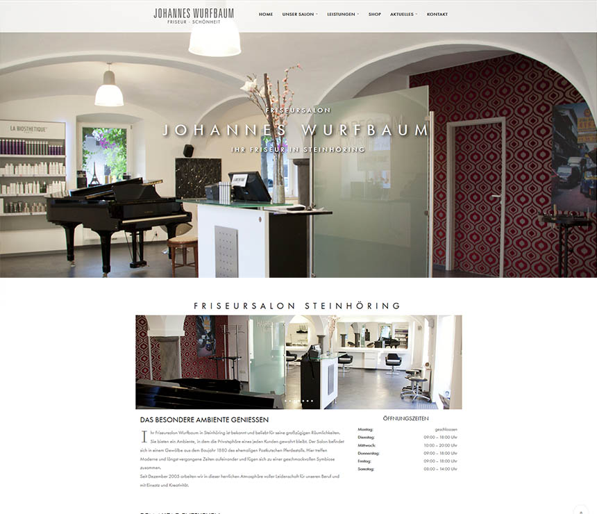 Screenshot der Website von Johannes Wurfbaum