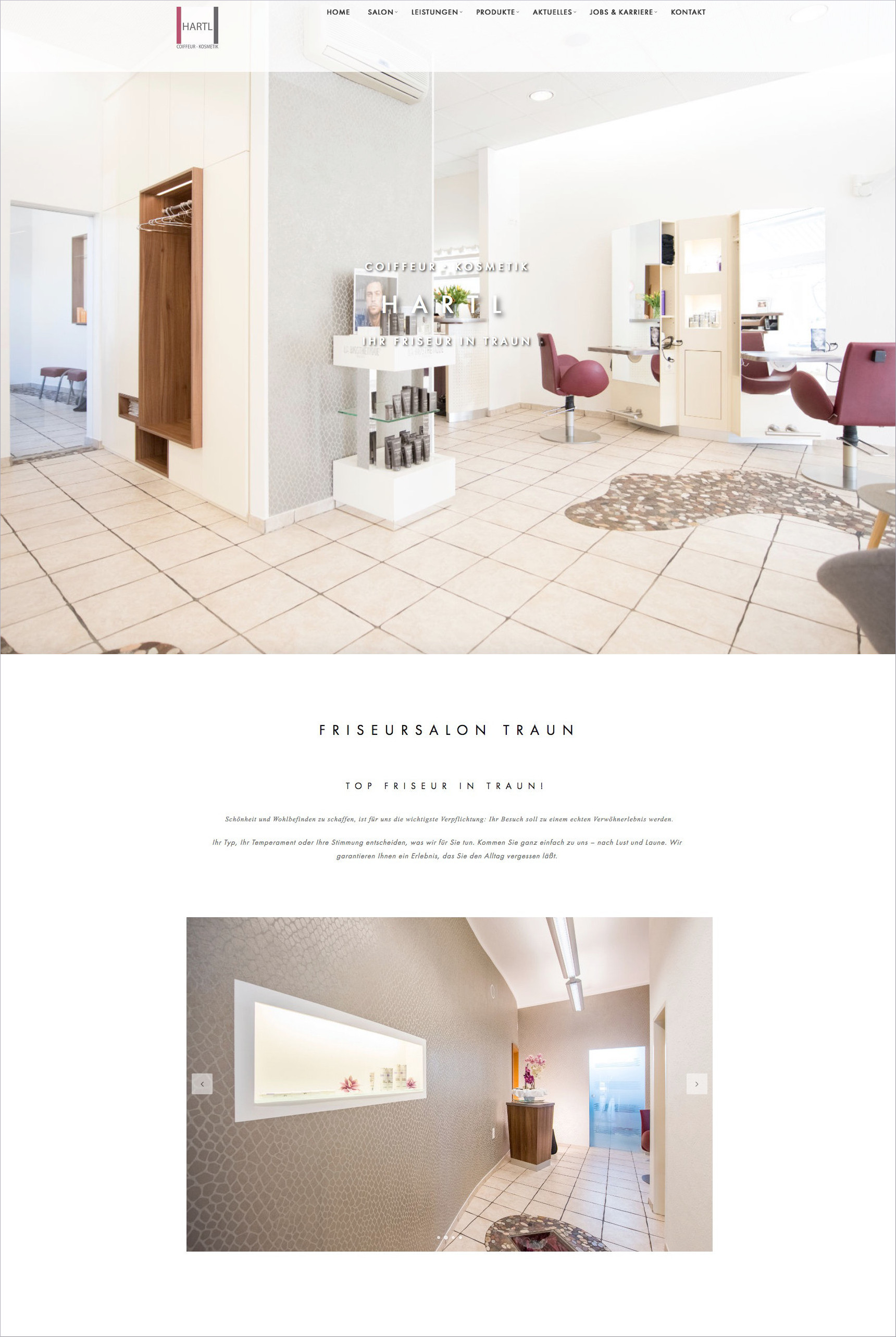 Screenshot der Website von Coiffeur Hartl