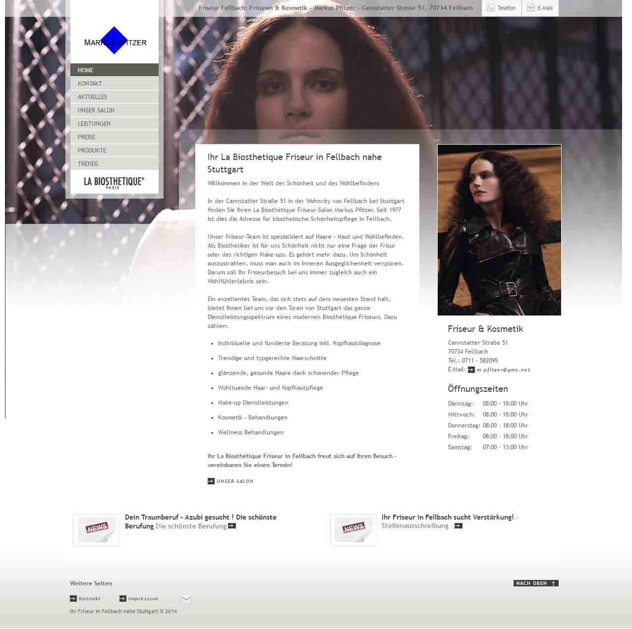 Screenshot der Website von Markus Pfitzer